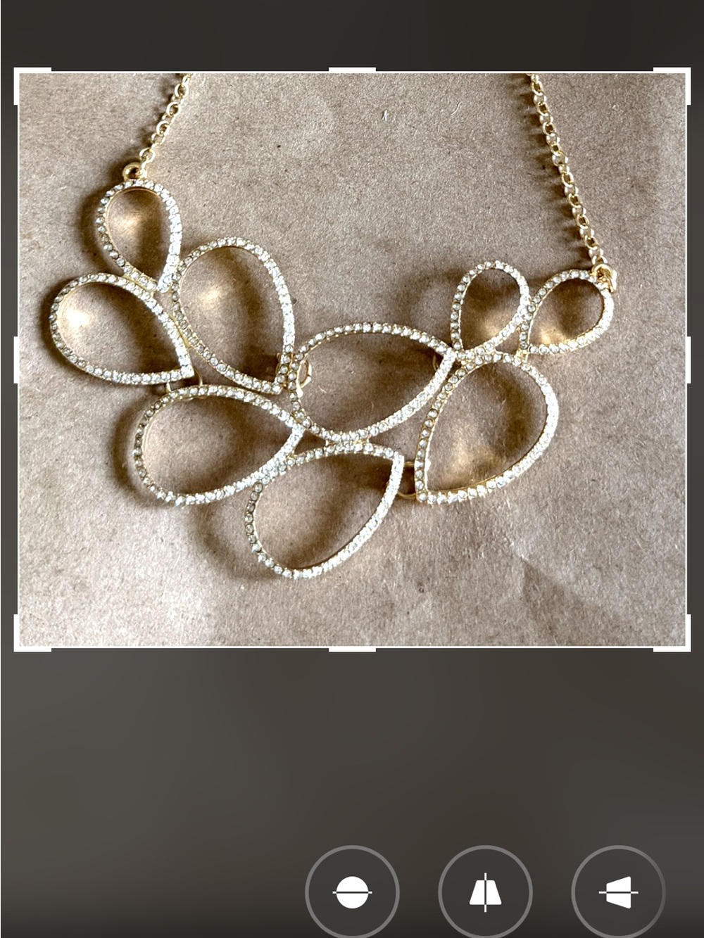 Gold Crystal Loop Statement Necklace - Women Jewelry